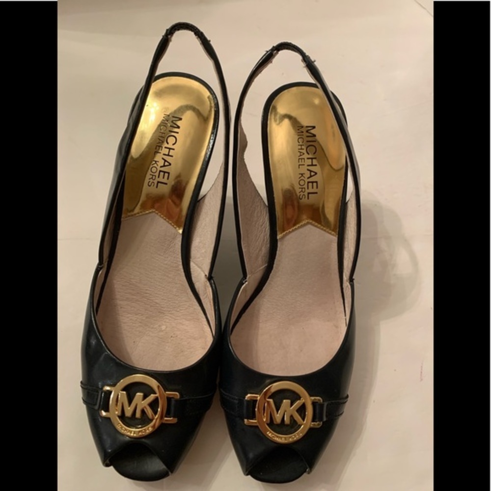 Michael Kors Navy Blue Wedge Shoes - Picture 2 of 8